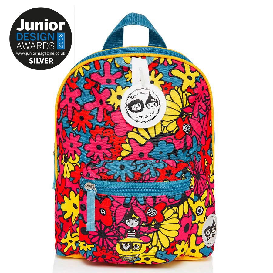 Zip and Zoe Mini Backpack with Reins - Floral Brights - Daisy Daisy